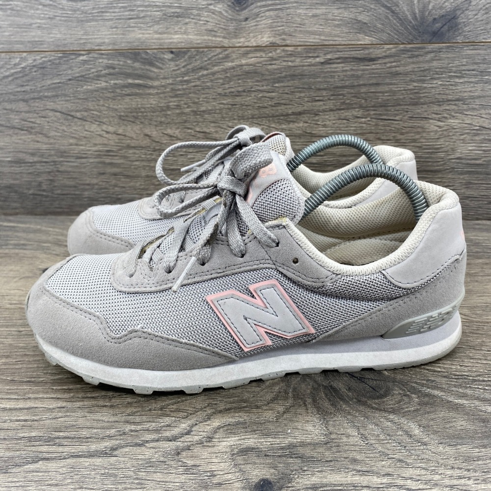 New Balance 515 Sneakers Kids 4.5 Grey Pink Low Top Suede Mesh GC515PNK